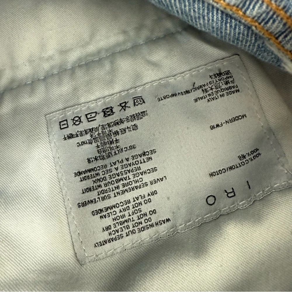 IRO Distressed Light Wash High‎ Waisted Jean Shorts Soft Denim Size 26 - Picture 7 of 10